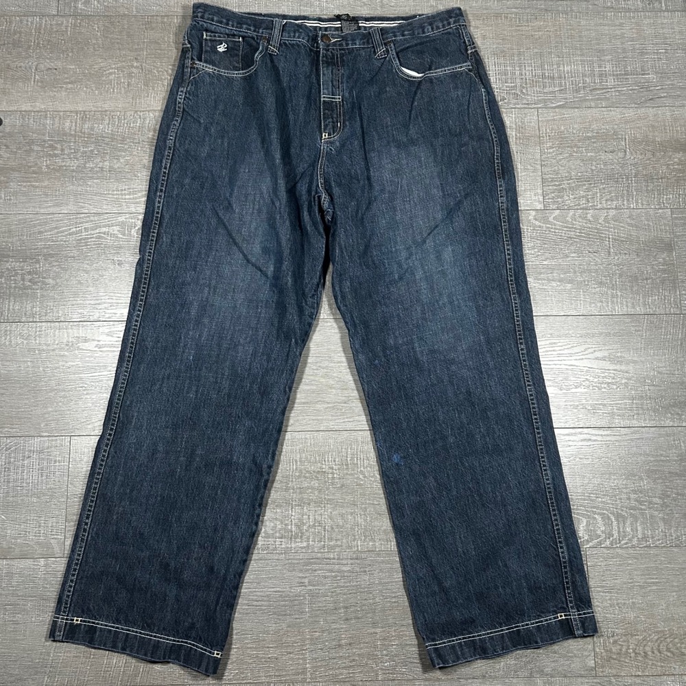 Rocawear Men's Dark Wash Denim Jeans Loose Fit Size 42x34